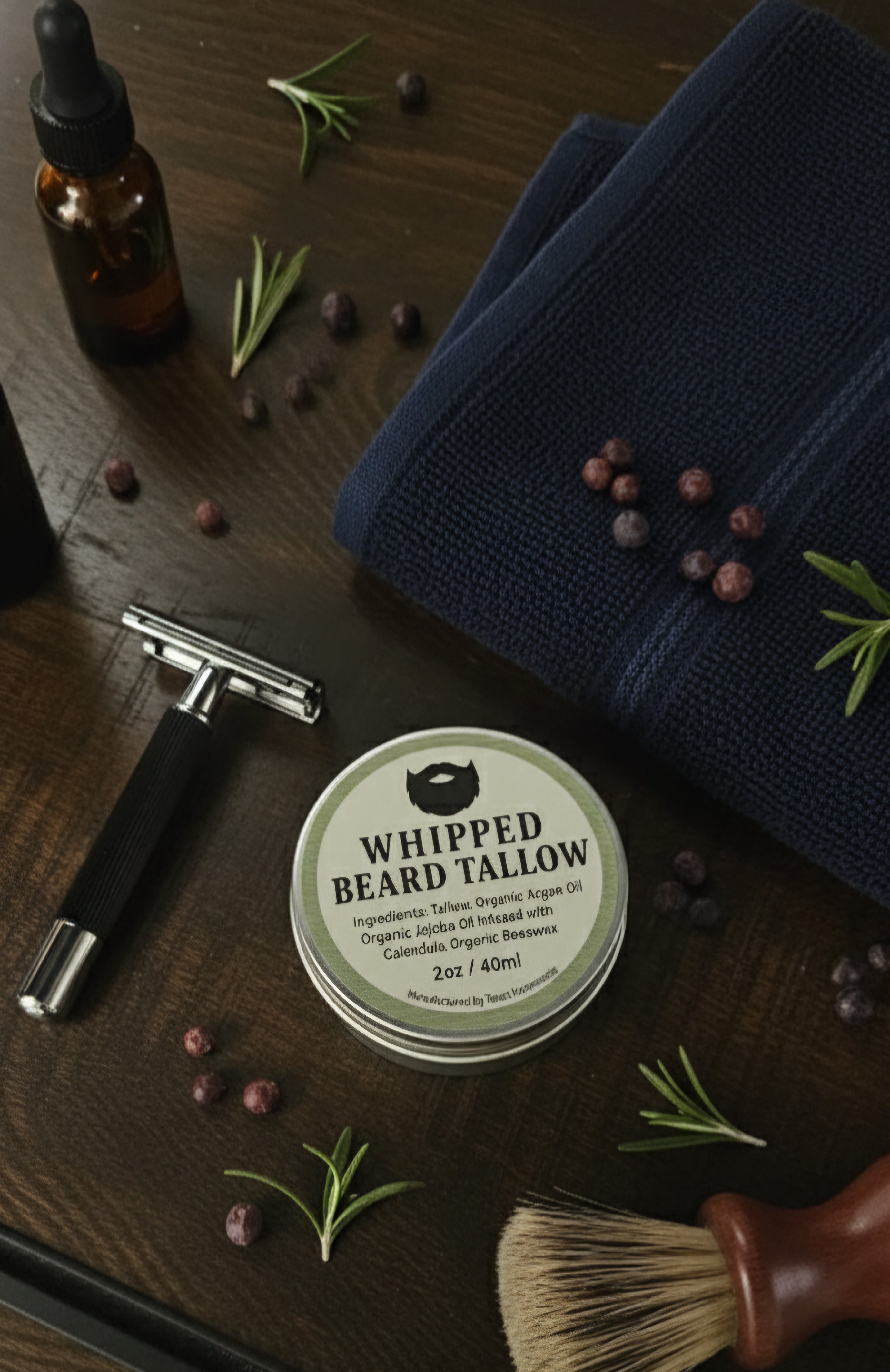 Whipped Tallow Beard Balm with Sandalwood